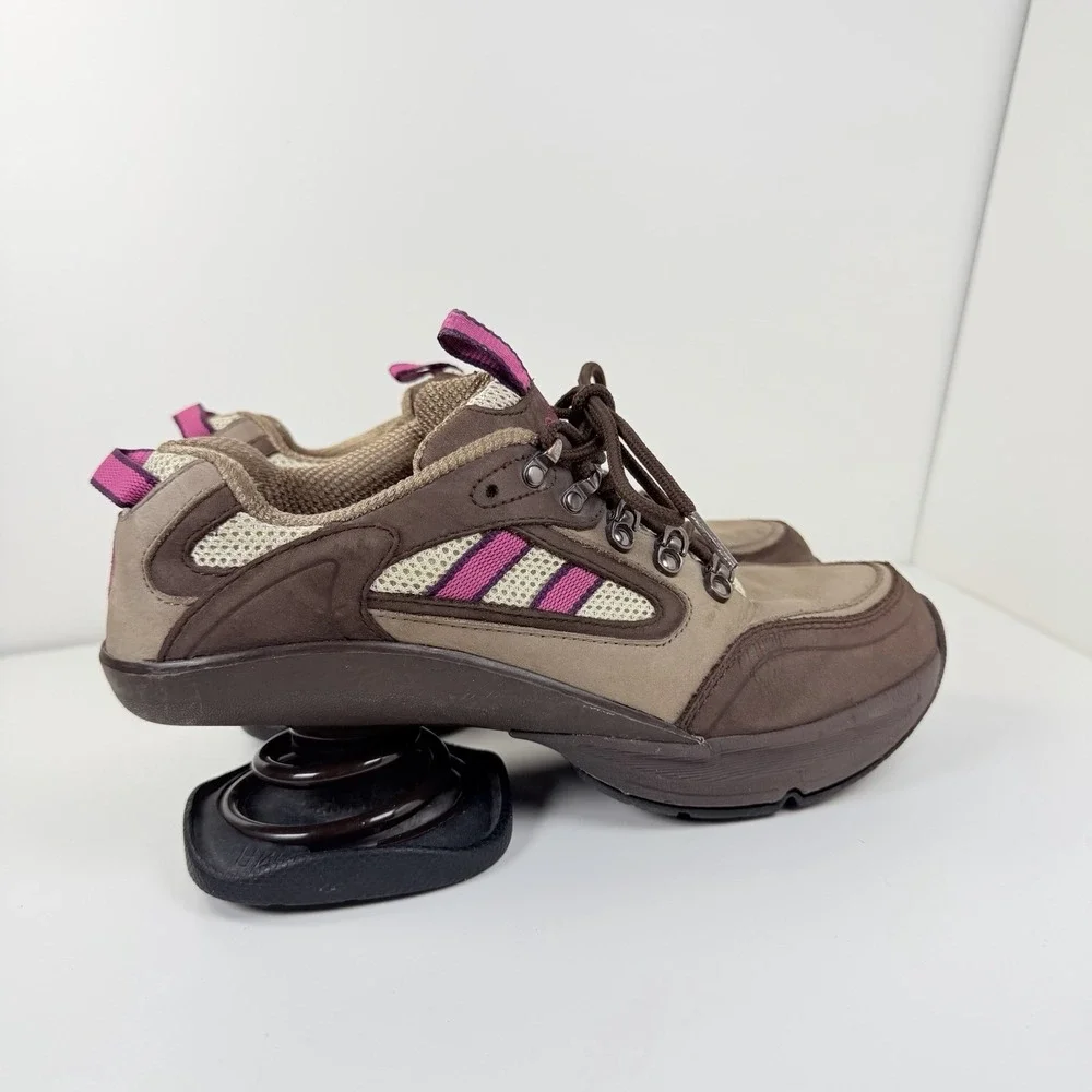 Z-Coil Brown Suede & Mesh Hiking/Walking Shoe W/Heel Spring Shock Absorbing Sz 8